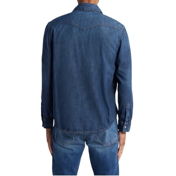 AG Aiden Western Shirt Classic Denim Jeans Pearl Button Snap Size S Men Unisex - Picture 3 of 9